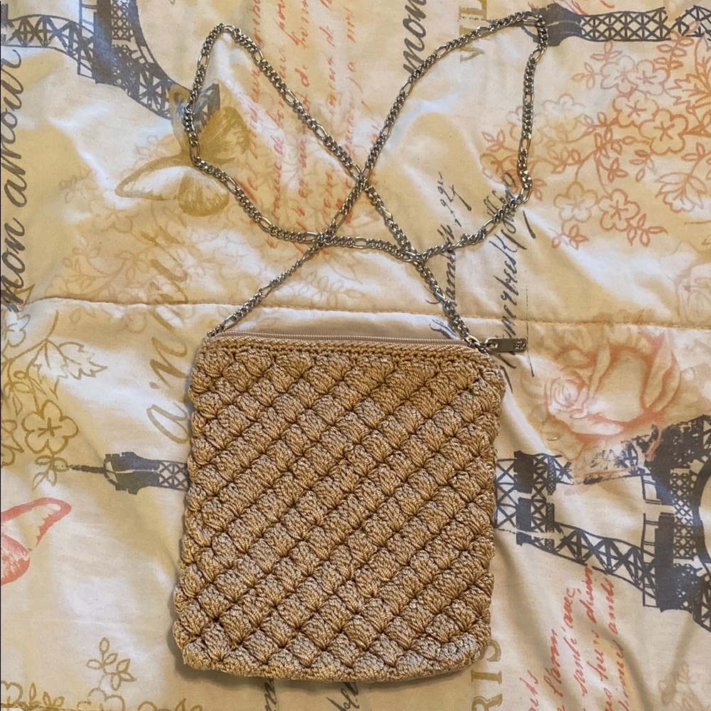 The Sak Tan Crossbody Bag with Woven Design